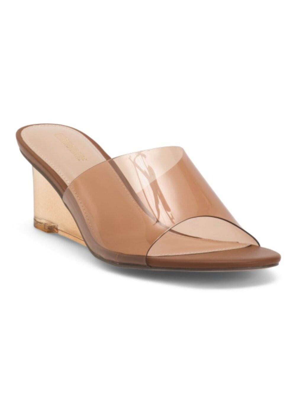 CUSHIONAIRE Whiskey Gloss Jellie Wedge Sandals